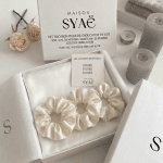 set trio signature 3 chouchous soie ivoire chouchou soie ivoire maison syaë chouchou ivoire