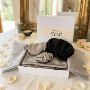 coffret absolu soie gris taupe argente coffret soie gris taupe maison syaë coffret gris taupe argent
